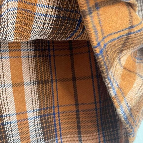Tinseltown orange plaid faux wrap mini skirt size small - Picture 6 of 7